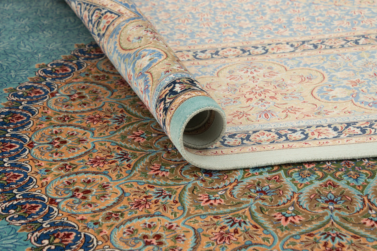 Rechteck Teppich Ghom Design in Blau von Hadorn™ - Lifestyle Image