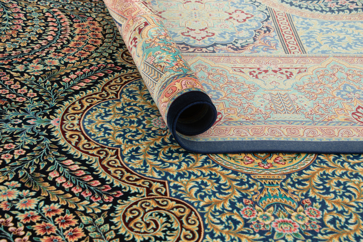 Rechteck Teppich Ghom Design in Dunkelblau von Hadorn™ - Lifestyle Image