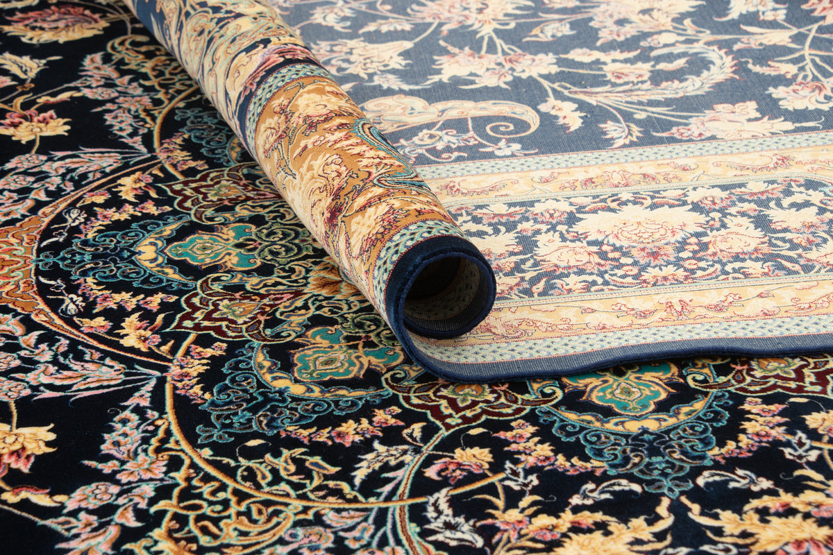 Rechteck Teppich Ghom Design in Dunkelblau von Hadorn™ - Lifestyle Image