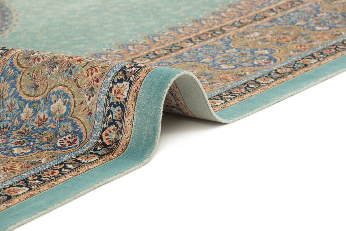 Rechteck Teppich Ghom Design in Blau von Hadorn™ - Lifestyle Image