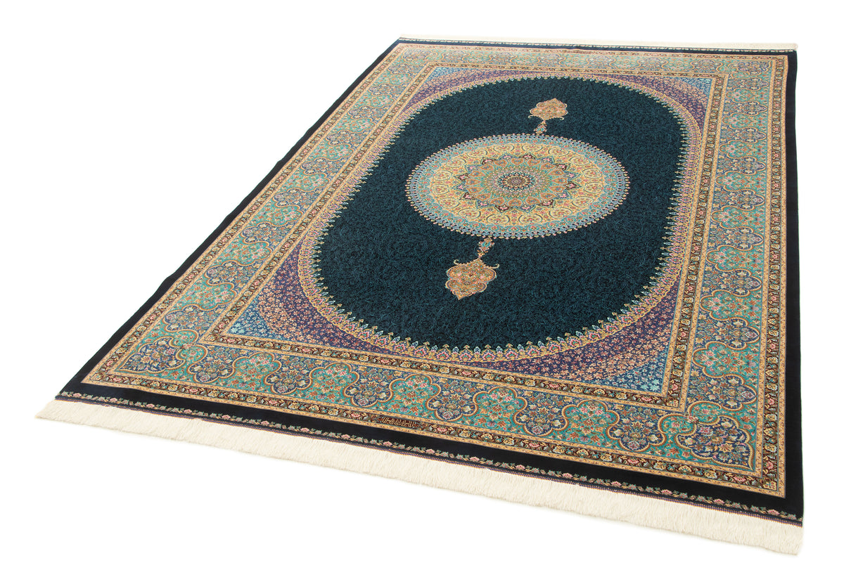 Rechteck Teppich Ghom Design in Dunkelblau von Hadorn™ - Lifestyle Image
