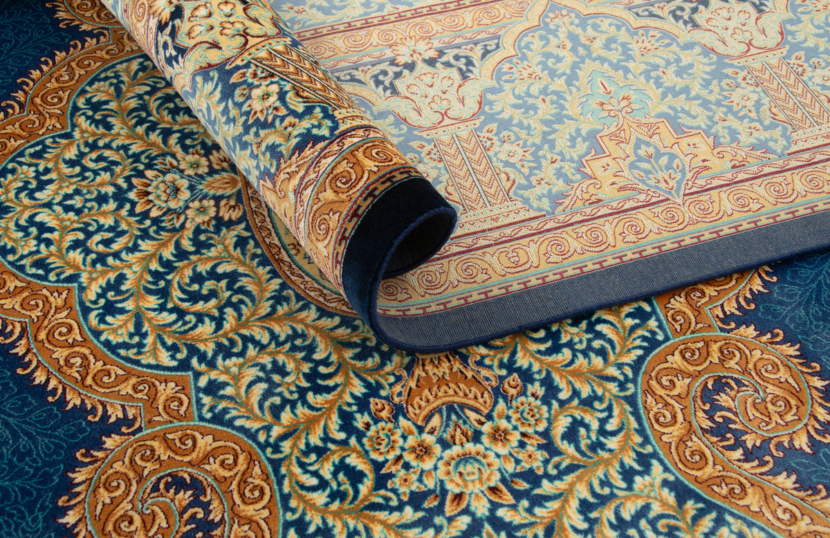Rechteck Teppich Ghom Design in Blau von Hadorn™ - Lifestyle Image