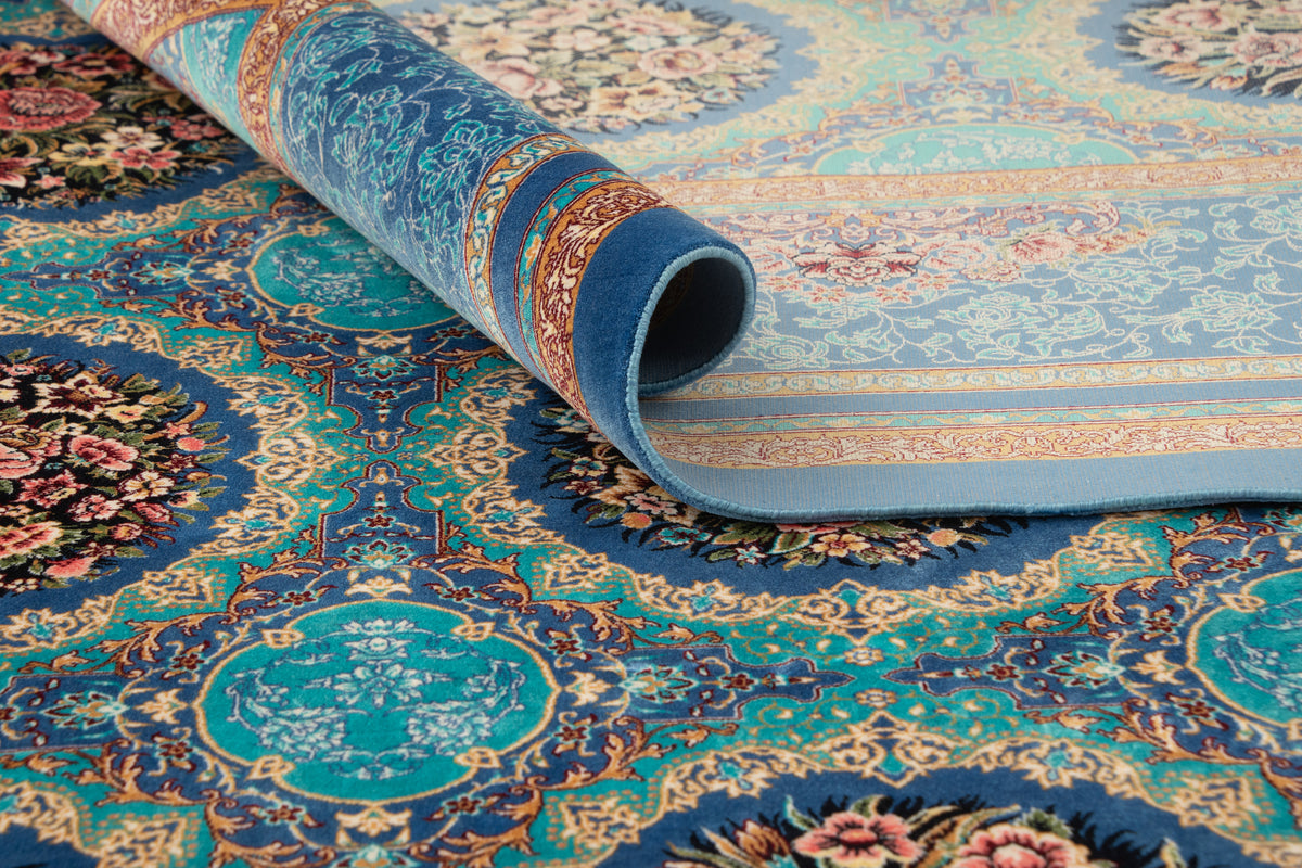 Rechteck Teppich Ghom Design in Blau von Hadorn™ - Lifestyle Image