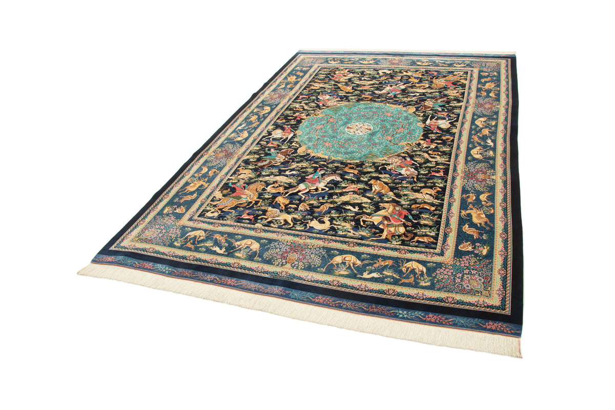 Rechteck Teppich Ghom Design in Dunkelblau von Hadorn™ - Lifestyle Image