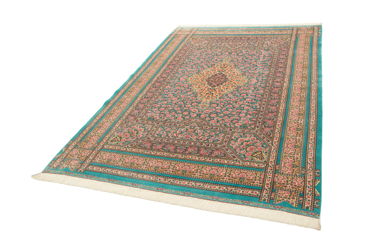 Rechteck Teppich Ghom Design in Türkis von Hadorn™ - Lifestyle Image