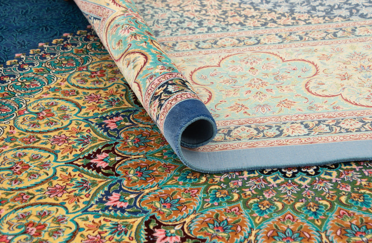Rechteck Teppich Ghom Design in Blau von Hadorn™ - Lifestyle Image
