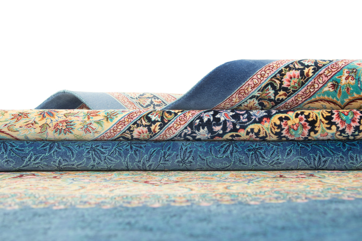 Rechteck Teppich Ghom Design in Blau von Hadorn™ - Lifestyle Image