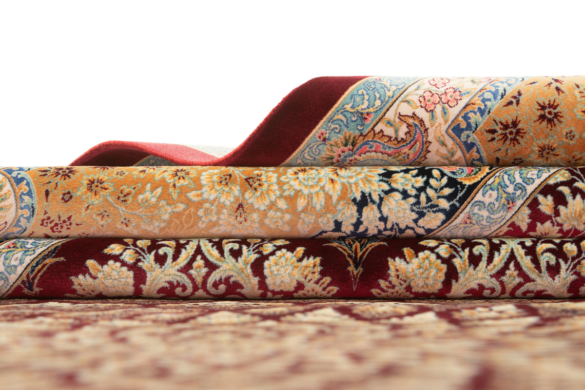 Rechteck Teppich Ghom Design in Burgund von Hadorn™ - Lifestyle Image