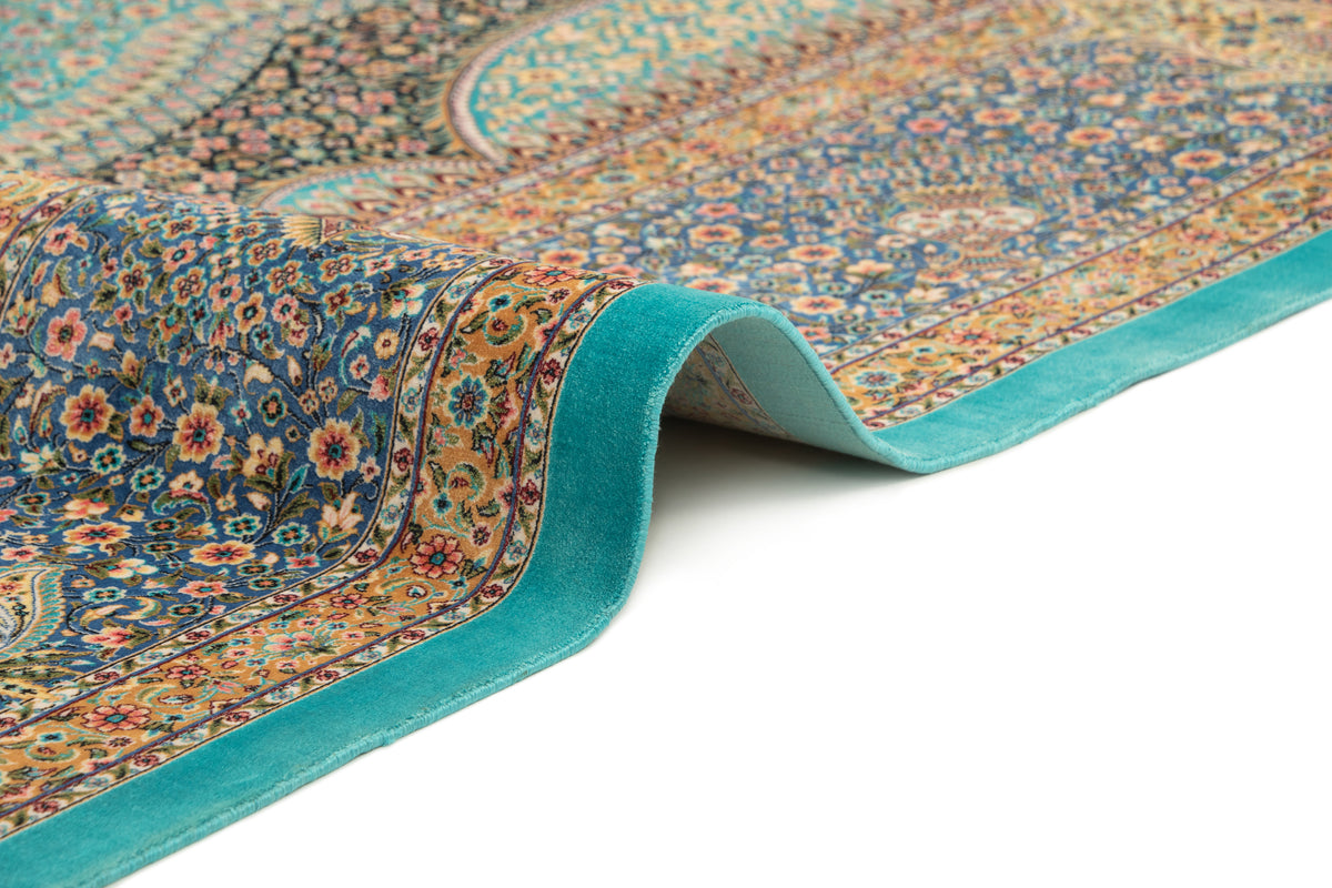 Rechteck Teppich Ghom Design in Türkis von Hadorn™ - Lifestyle Image