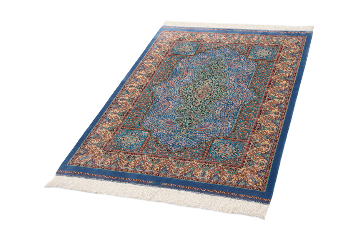Rechteck Teppich Ghom Design in Blau von Hadorn™ - Lifestyle Image