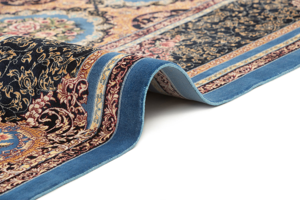 Rechteck Teppich Ghom Design in Blau von Hadorn™ - Lifestyle Image