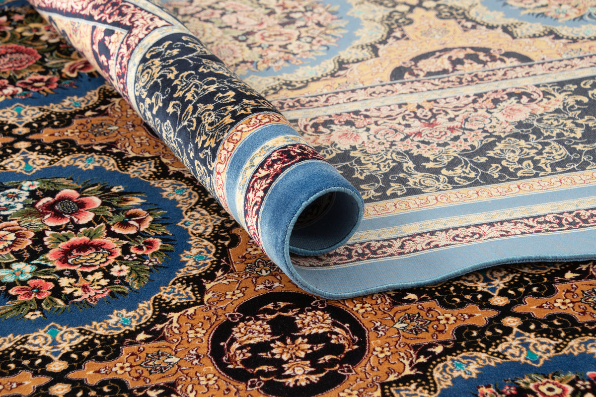 Rechteck Teppich Ghom Design in Blau von Hadorn™ - Lifestyle Image