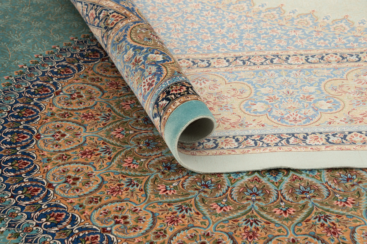 Rechteck Teppich Ghom Design in Blau von Hadorn™ - Lifestyle Image