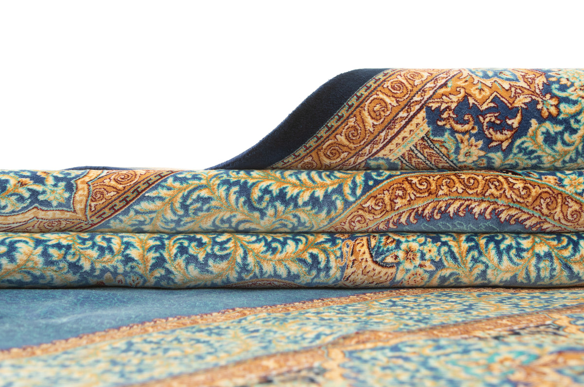 Rechteck Teppich Ghom Design in Blau von Hadorn™ - Lifestyle Image