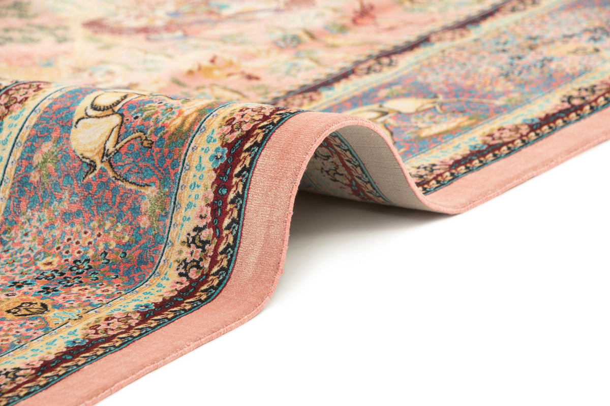 Rechteck Teppich Ghom Design in Rosa von Hadorn™ - Lifestyle Image