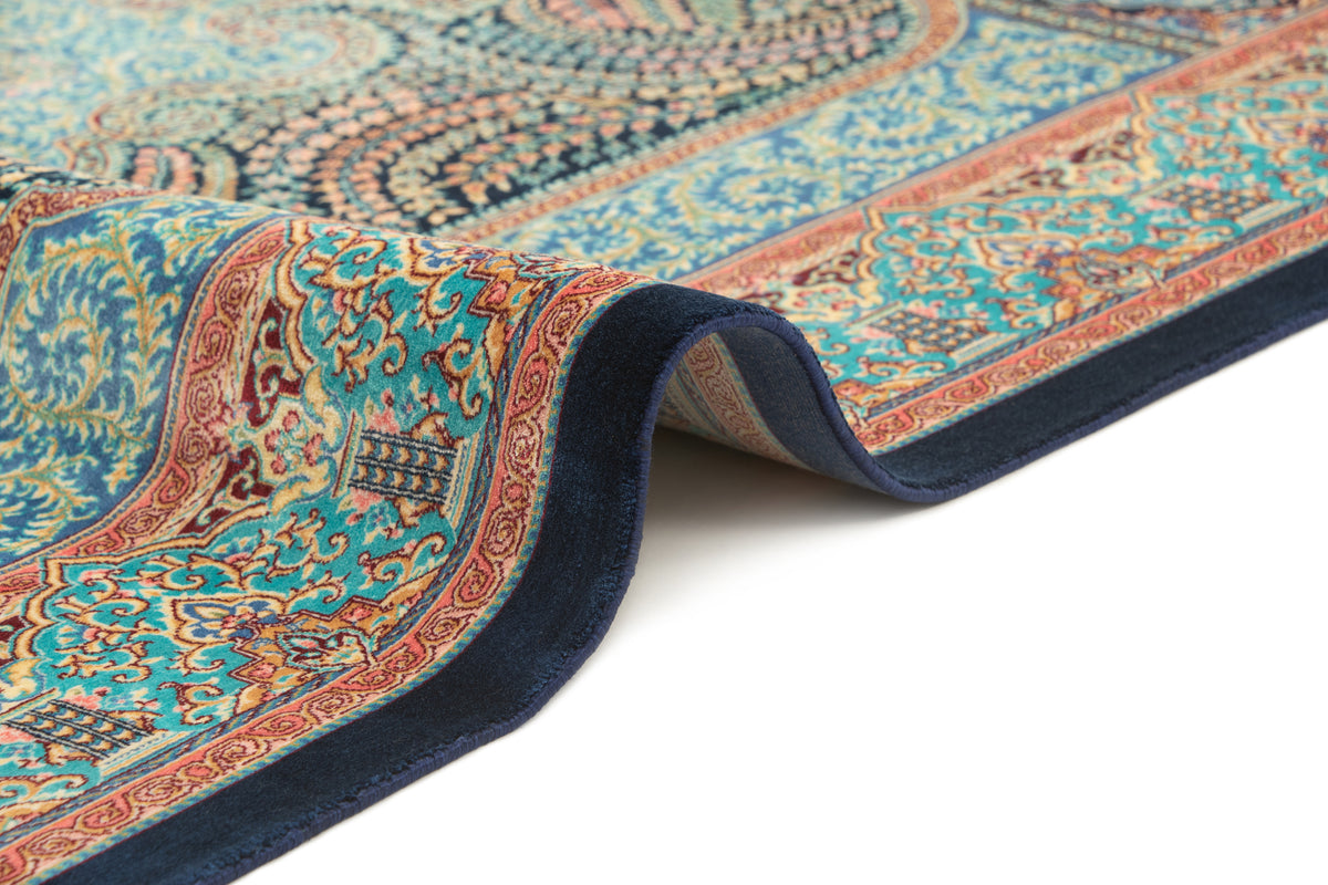 Rechteck Teppich Ghom Design in Blau von Hadorn™ - Lifestyle Image