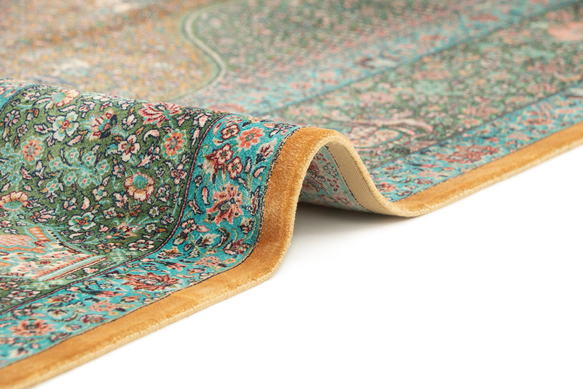Rechteck Teppich Ghom Design in Grün von Hadorn™ - Lifestyle Image