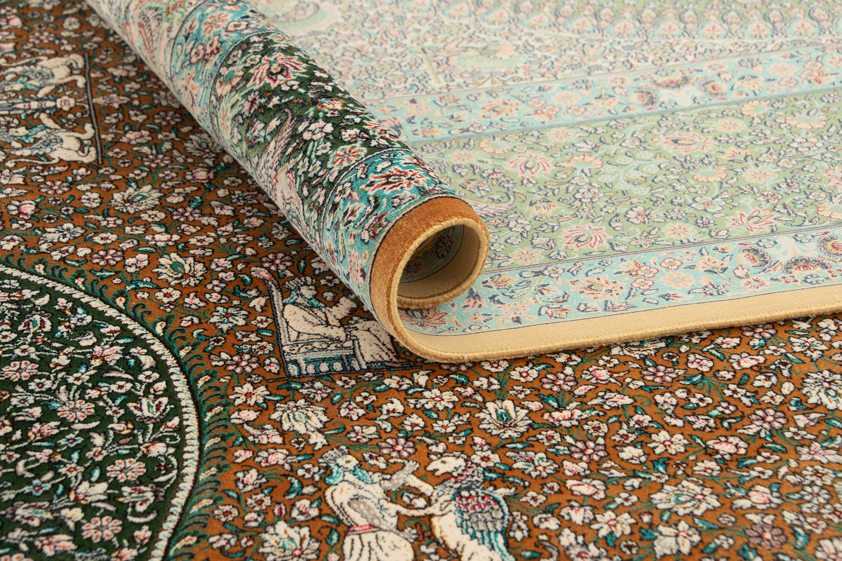 Rechteck Teppich Ghom Design in Grün von Hadorn™ - Lifestyle Image