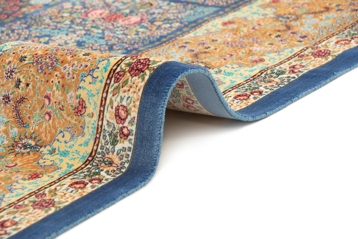 Rechteck Teppich Ghom Design in Blau von Hadorn™ - Lifestyle Image