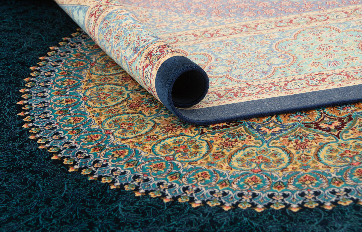 Rechteck Teppich Ghom Design in Blau von Hadorn™ - Lifestyle Image