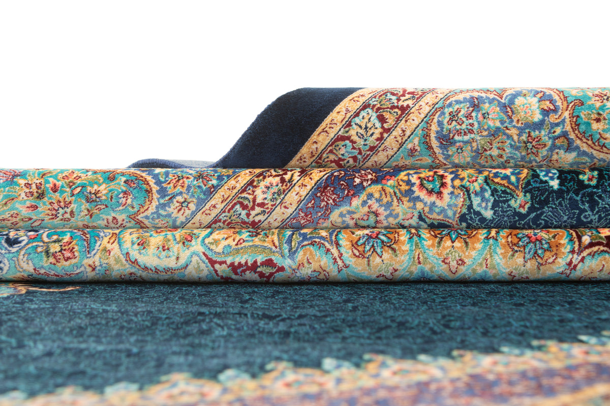 Rechteck Teppich Ghom Design in Blau von Hadorn™ - Lifestyle Image