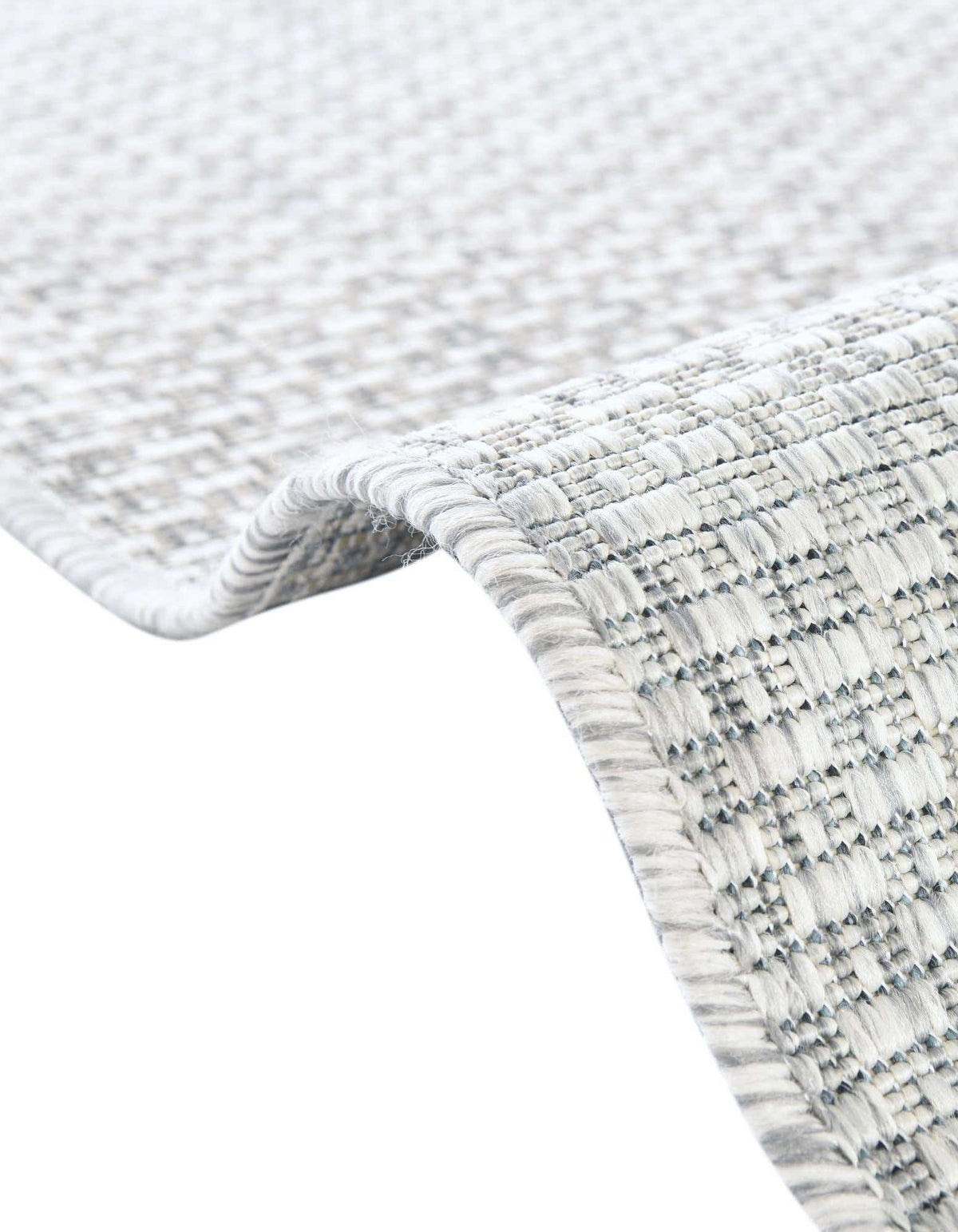 Rund Outdoor Teppich Tulum Outdoor in Hellgrau von Hadorn™ - Lifestyle Image