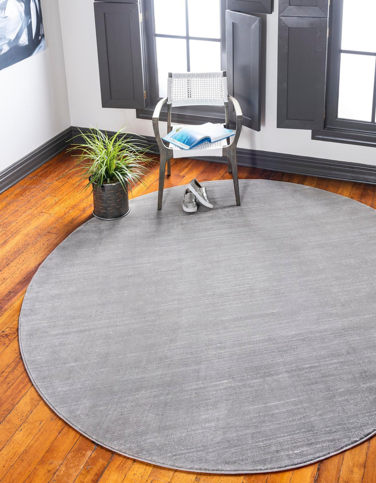 Rund Teppich Bellevue in Grau von Hadorn™ - Lifestyle Image