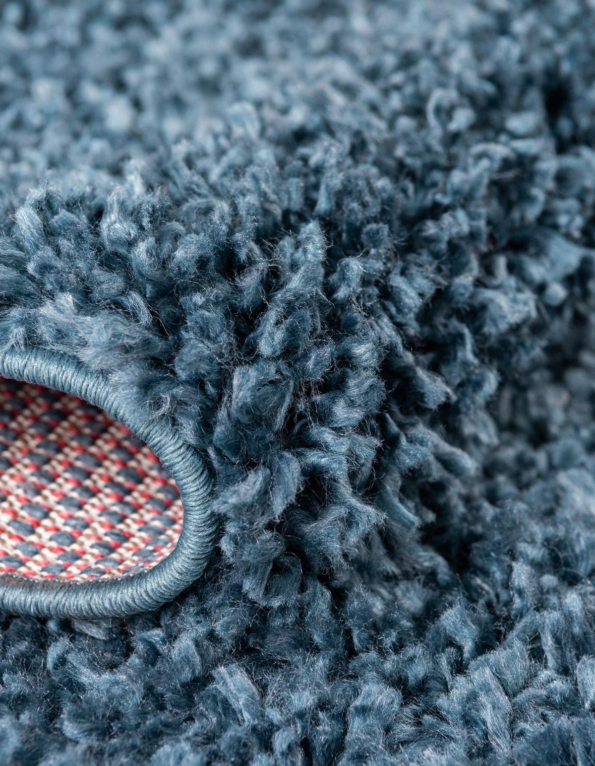 Quadratisch Hochflorteppich Zermatt Shag in Blau von Hadorn™ - Lifestyle Image