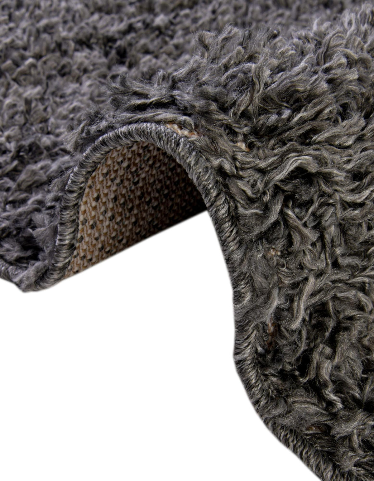 Quadratisch Hochflorteppich Zermatt Shag in Grau von Hadorn™ - Lifestyle Image