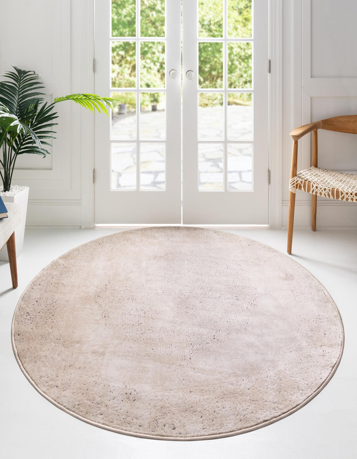 Rund Teppich Oregon in Beige von Hadorn™ - Lifestyle Image