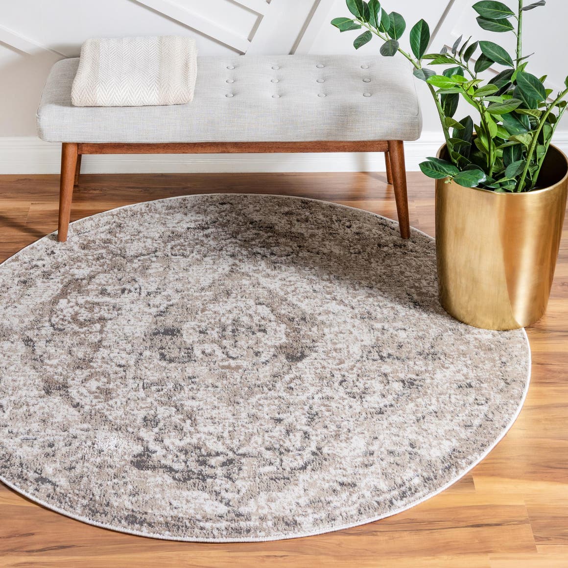 Rund Teppich Oregon in Beige von Hadorn™ - Lifestyle Image