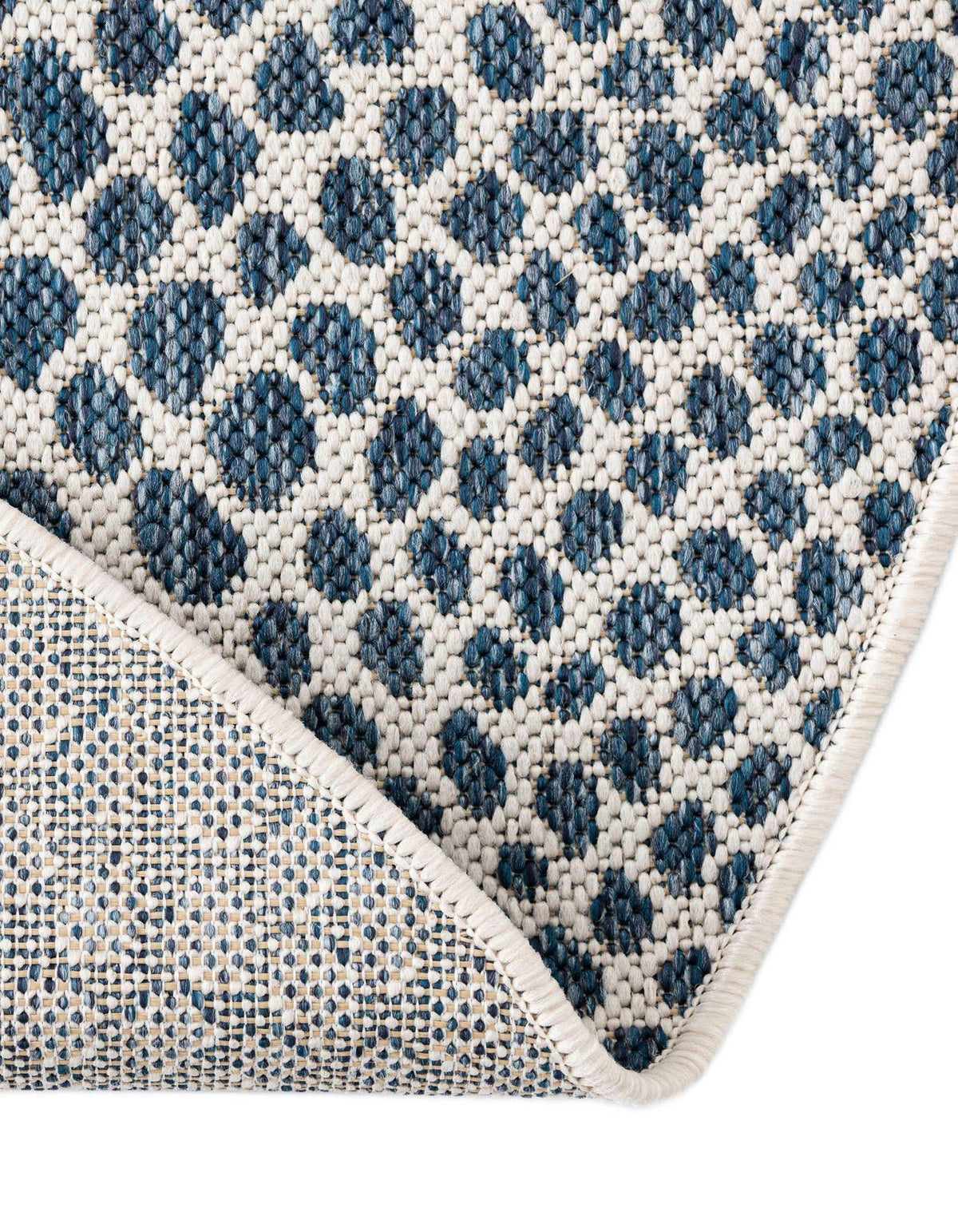 Rund Outdoor Teppich Tulum Outdoor in Blau von Hadorn™ - Lifestyle Image