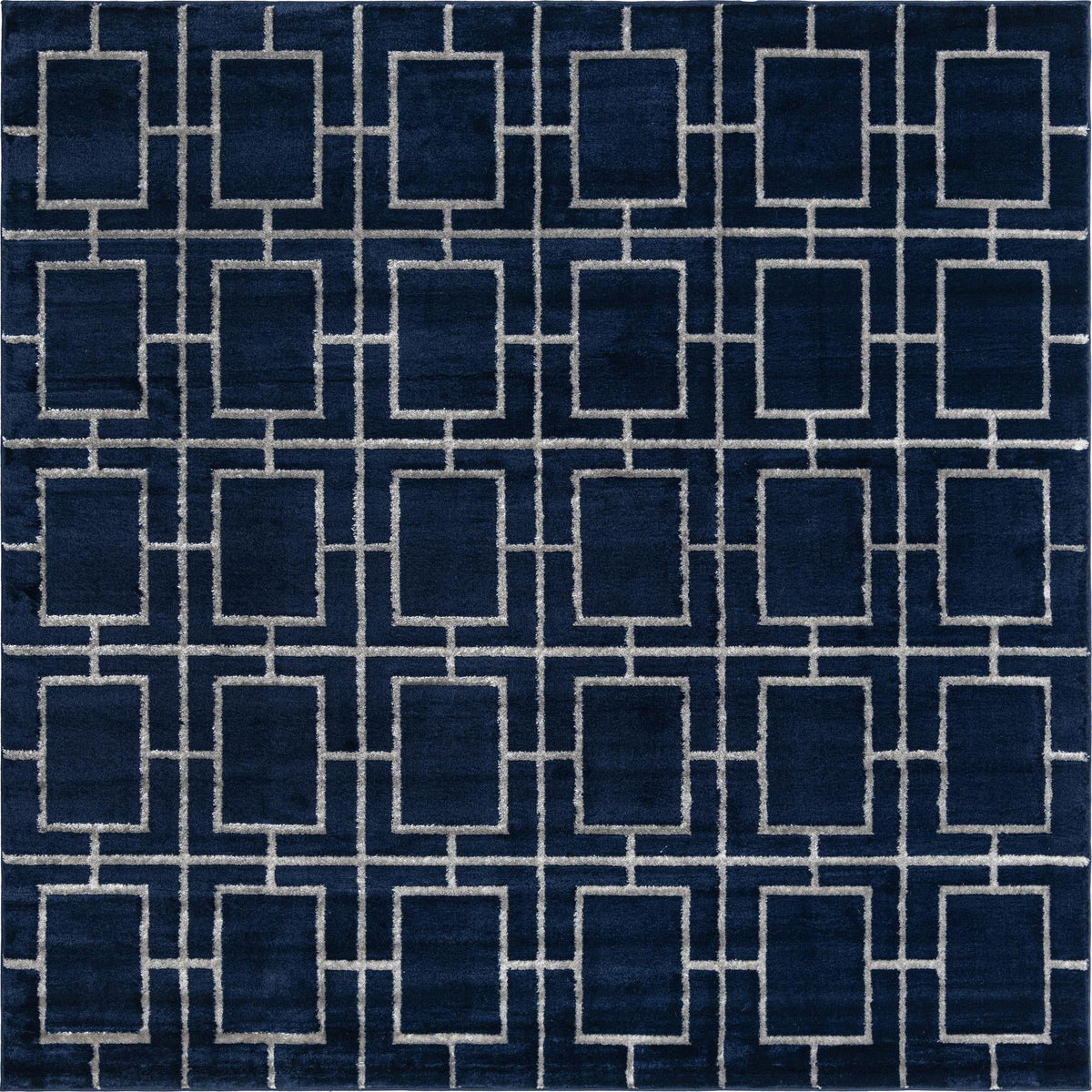 Quadratisch Teppich Marilyn Monroe™ Glam Trellis in Marineblaues Silber von Hadorn™ - Lifestyle Image