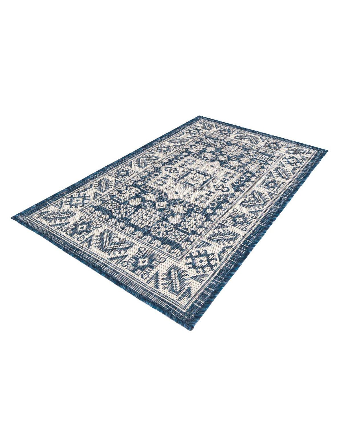 Rechteck Outdoor Teppich Tulum Outdoor in Blau von Hadorn™ - Lifestyle Image