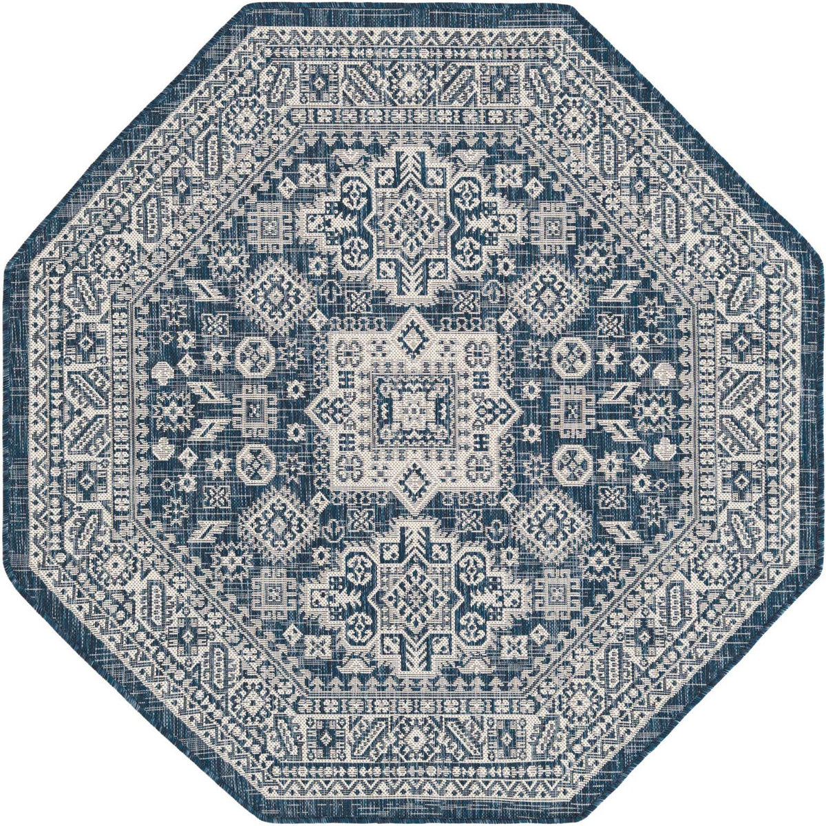 Achteck Outdoor Teppich Tulum Outdoor in Blau von Hadorn™ - Lifestyle Image