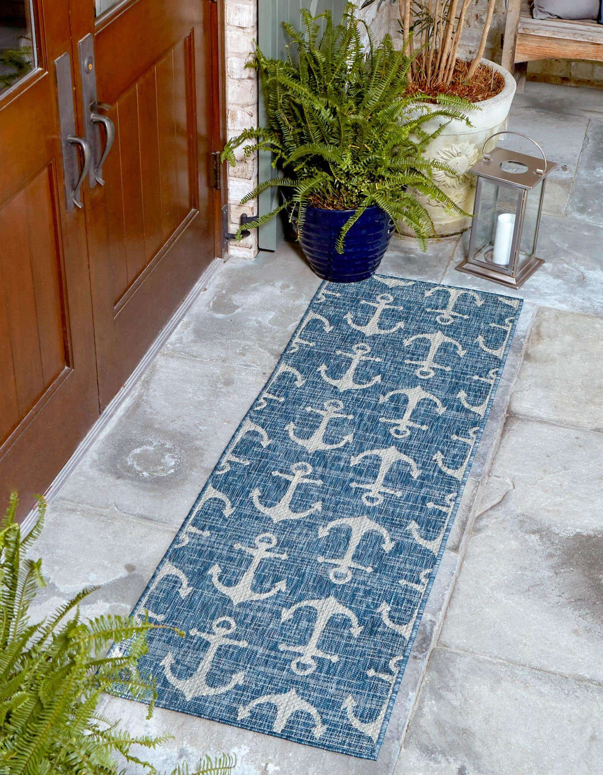 Läufer Outdoor Teppich Tulum Outdoor in Blau von Hadorn™ - Lifestyle Image