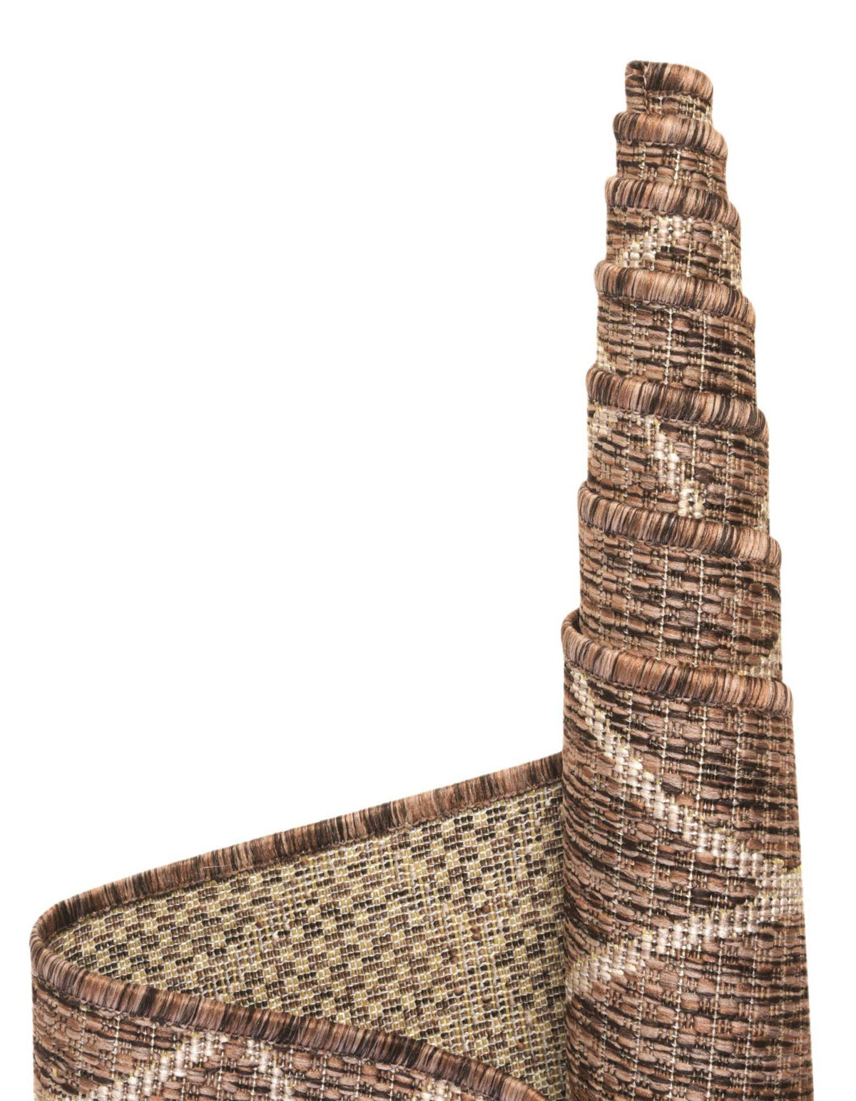Rund Outdoor Teppich Tulum Outdoor in Braun von Hadorn™ - Lifestyle Image