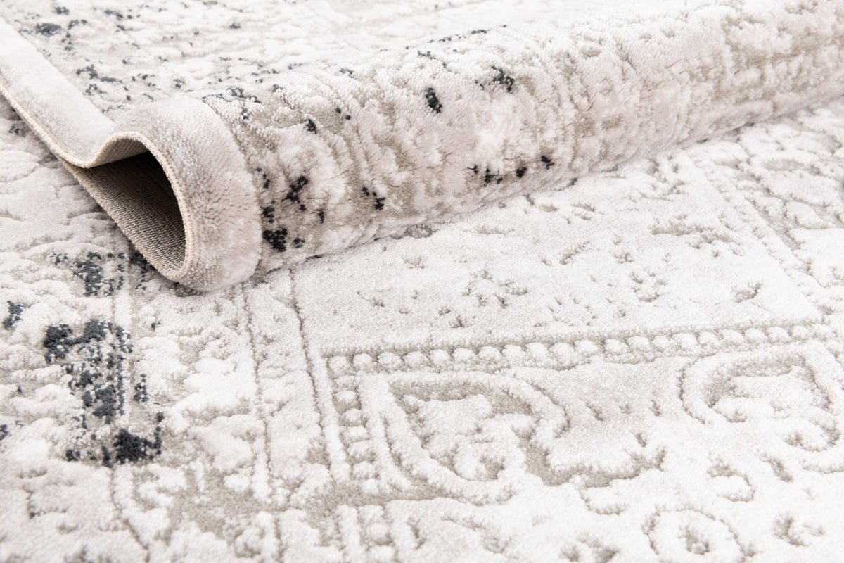 Quadratisch Teppich Davos Elegance in Grau von Hadorn™ - Lifestyle Image