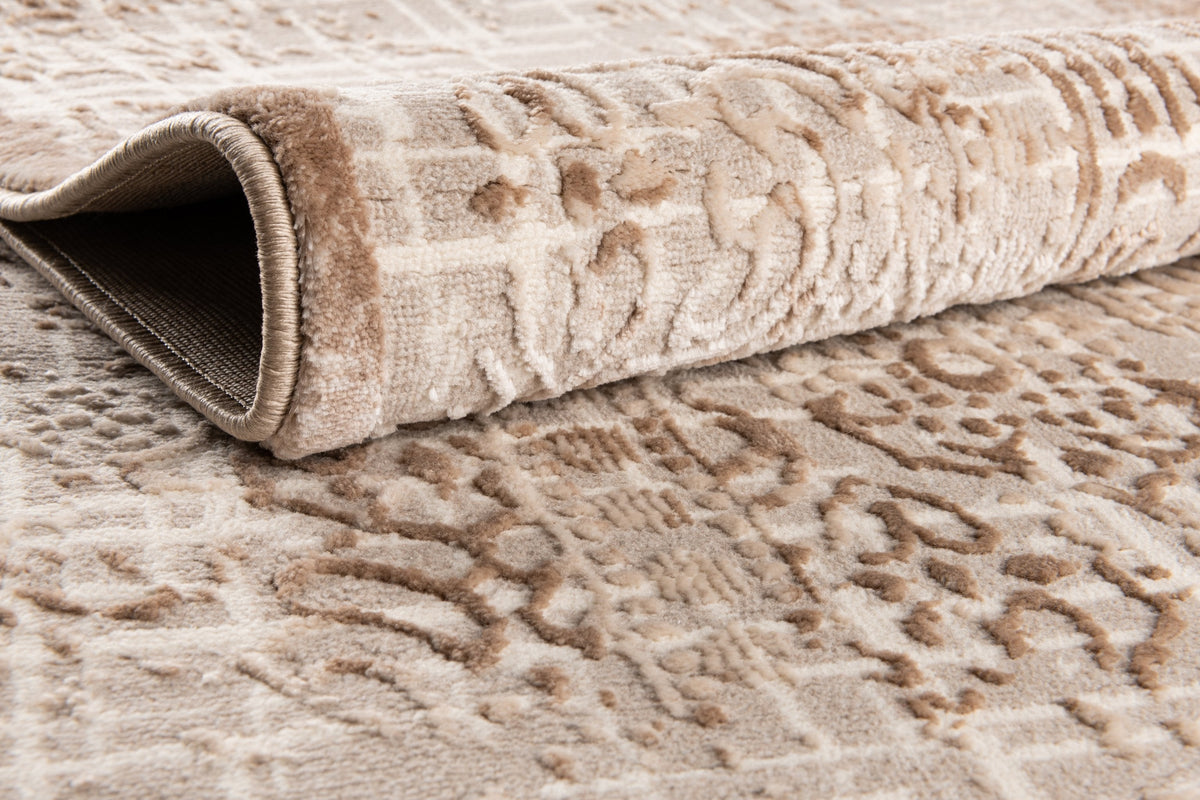 Rund Teppich Bern Shimmer in Beige von Hadorn™ - Lifestyle Image