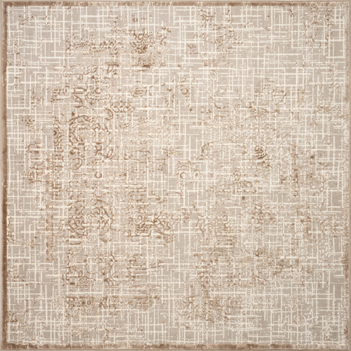 Quadratisch Teppich Bern Shimmer in Beige von Hadorn™ - Lifestyle Image