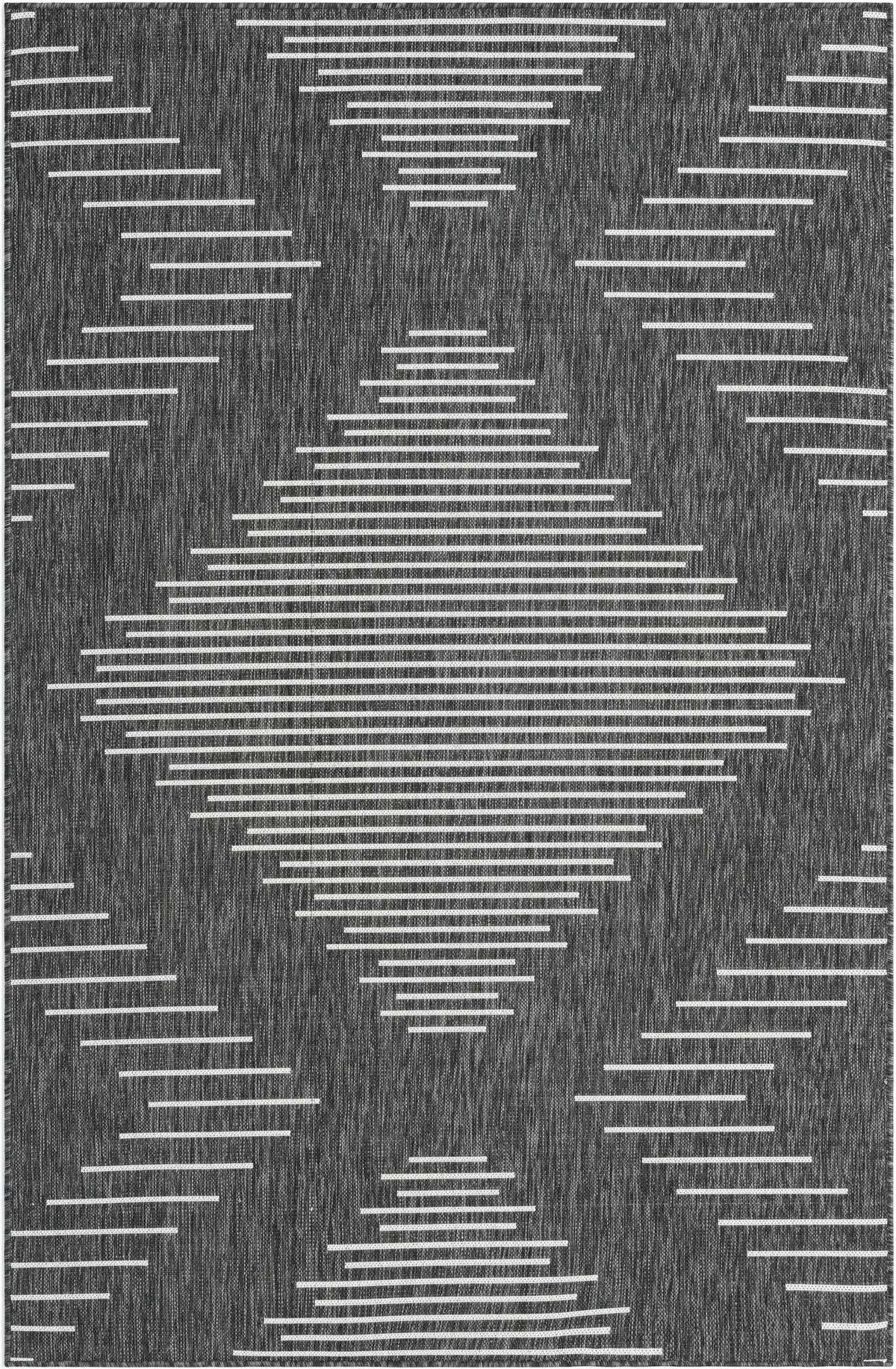 Rechteck Outdoor Teppich Tulum Outdoor Symetry in Anthrazit von Hadorn™ - Lifestyle Image