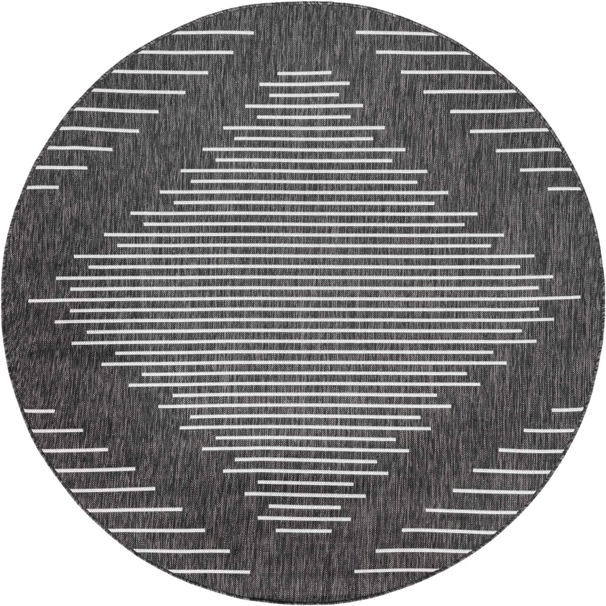 Rund Outdoor Teppich Tulum Outdoor in Anthrazit von Hadorn™ - Lifestyle Image