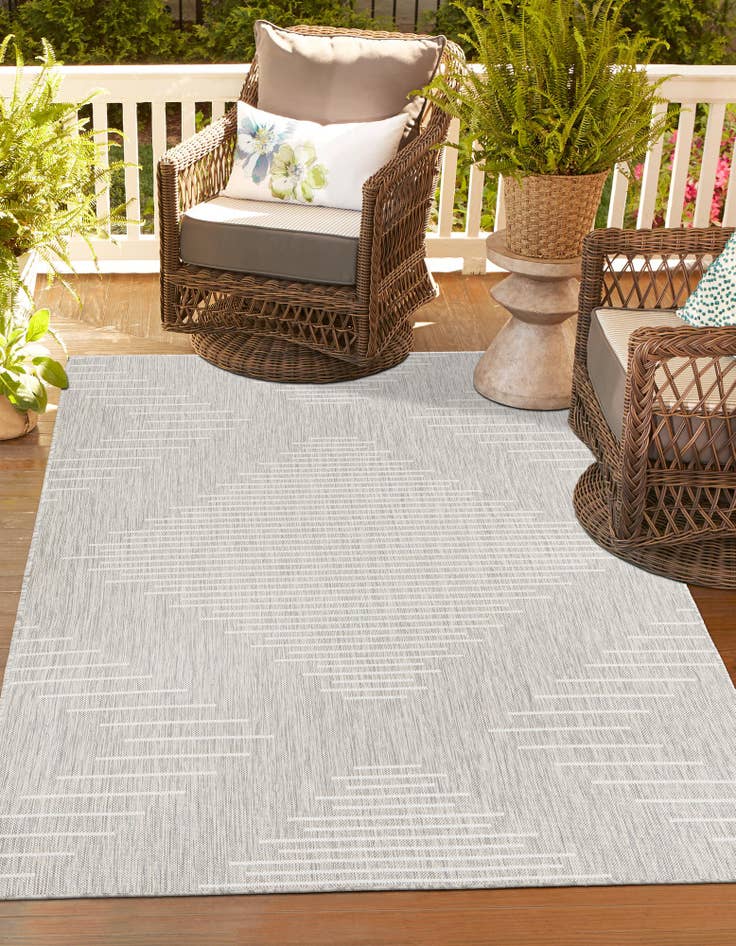 Rechteck Outdoor Teppich Tulum Outdoor in Grau von Hadorn™ - Lifestyle Image