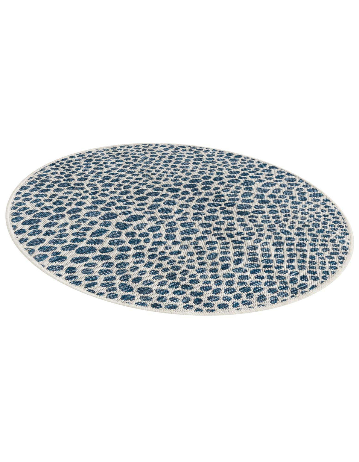 Rund Outdoor Teppich Tulum Outdoor in Blau von Hadorn™ - Lifestyle Image