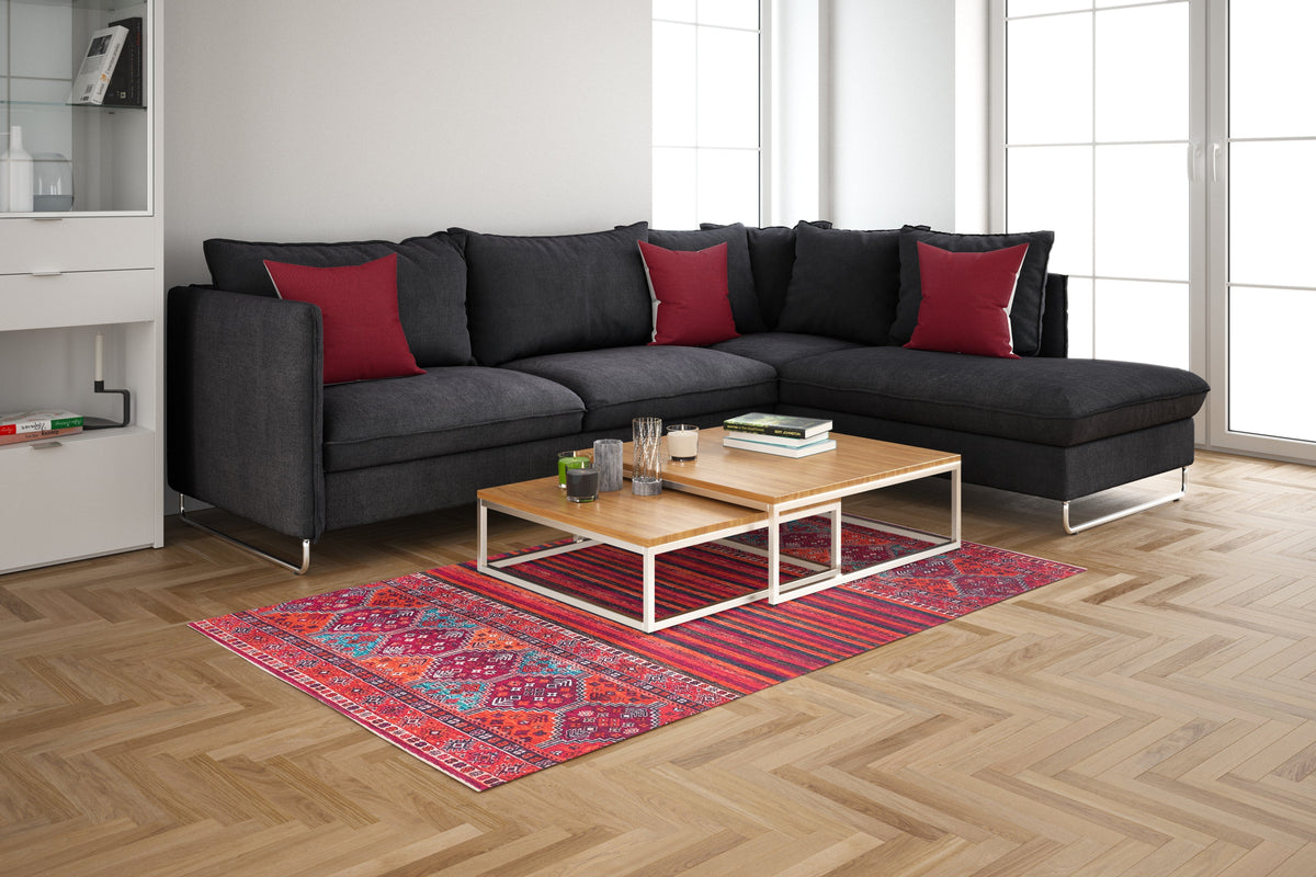 Rechteck Teppich Kriens Attai in Rot von Hadorn™ - Lifestyle Image