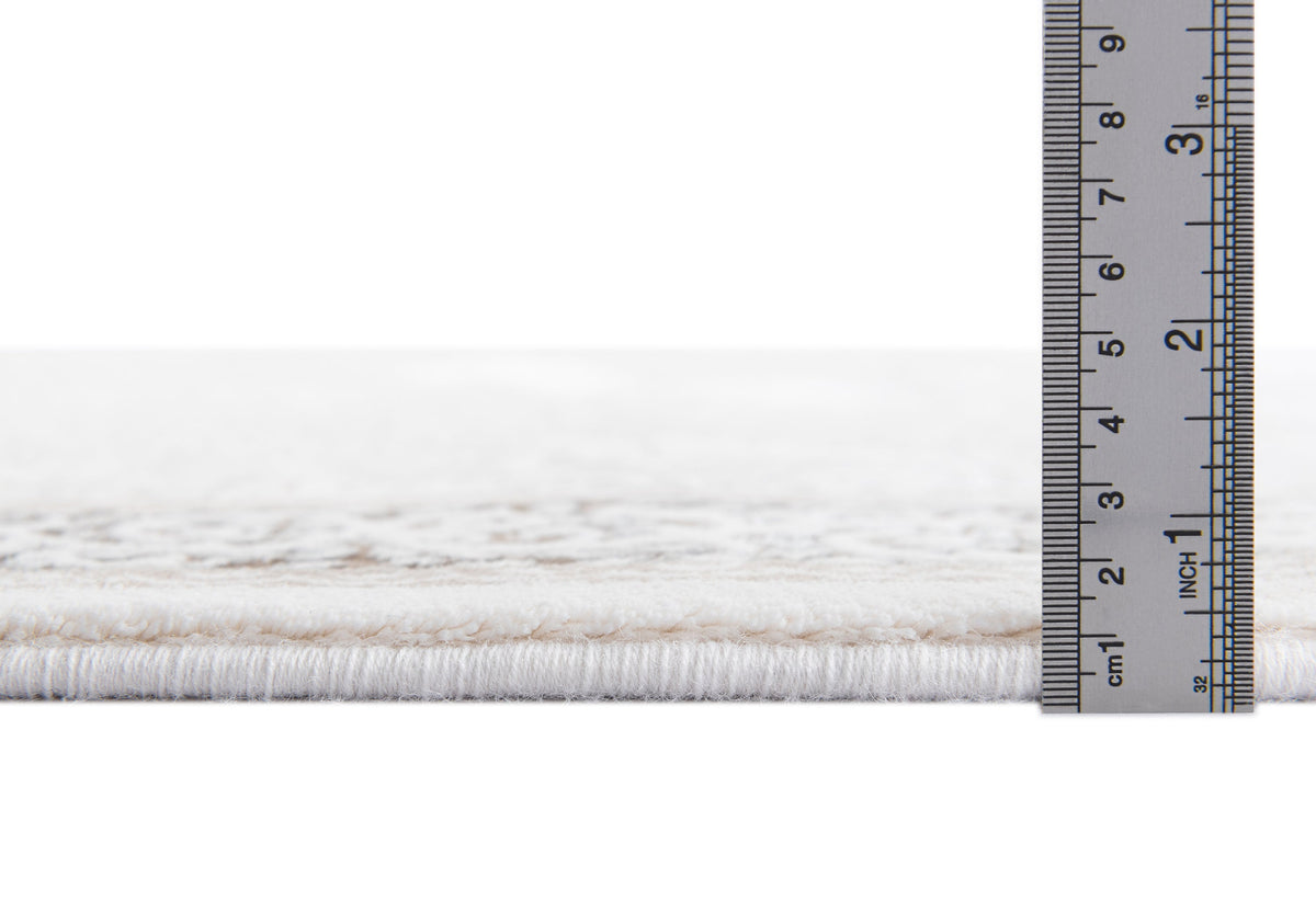 Rund Luxus Teppich Arosa in Weiss von Hadorn™ - Lifestyle Image