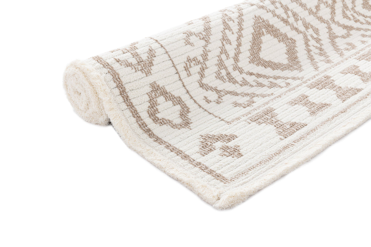 Rechteck Teppich St. Gallen Folklore in Weiss von Hadorn™ - Lifestyle Image