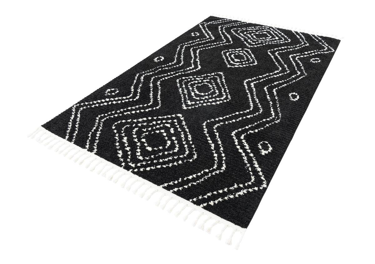 Rechteck Teppich Frauenfeld Vaiana in Schwarz von Hadorn™ - Lifestyle Image