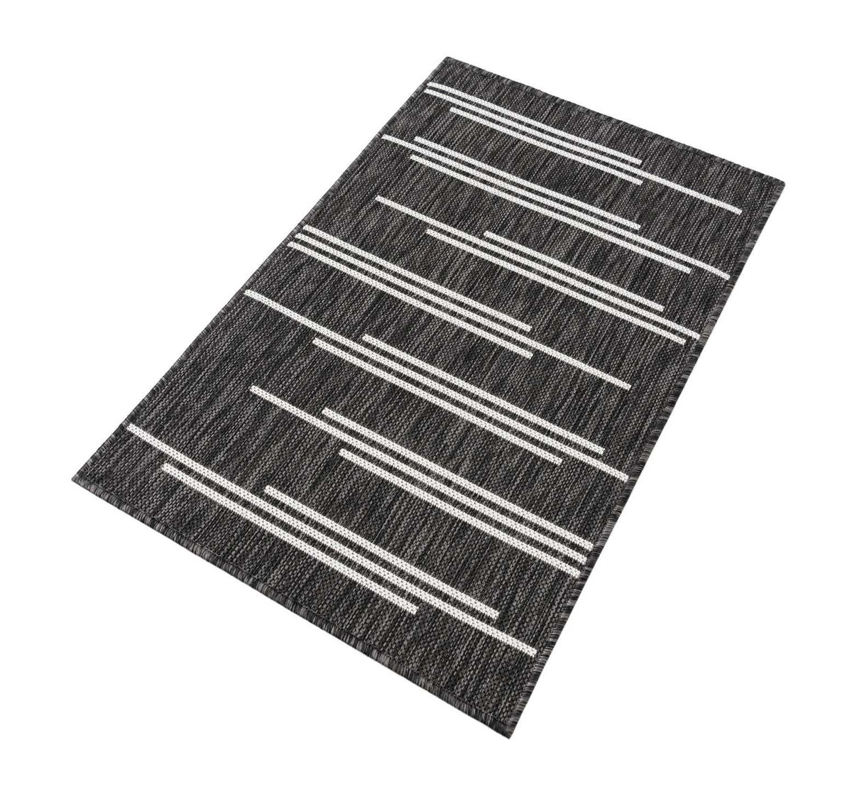 Rechteck Outdoor Teppich Tulum Outdoor in Schwarz und Weiss von Hadorn™ - Lifestyle Image