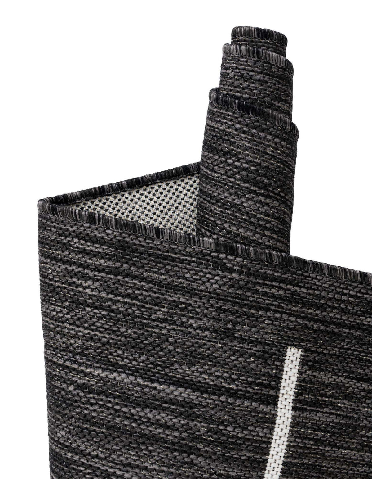 Rechteck Outdoor Teppich Tulum Outdoor in Schwarz und Weiss von Hadorn™ - Lifestyle Image